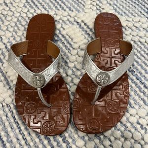 Tory Burch Silver Sandals